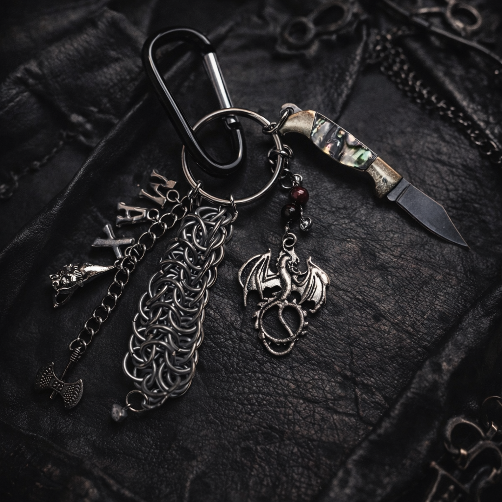 Goth boy keychain