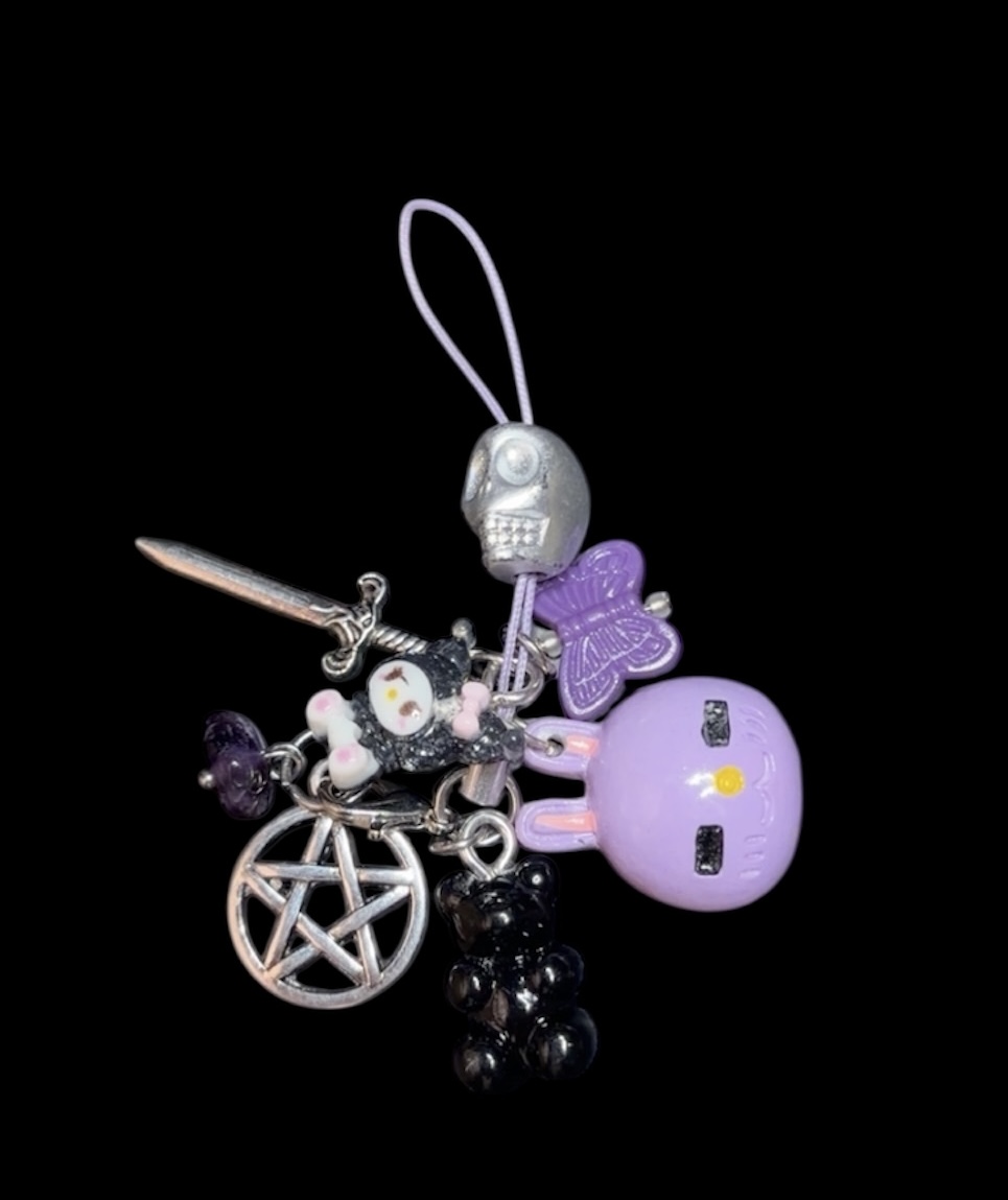 Purple goth phone charm