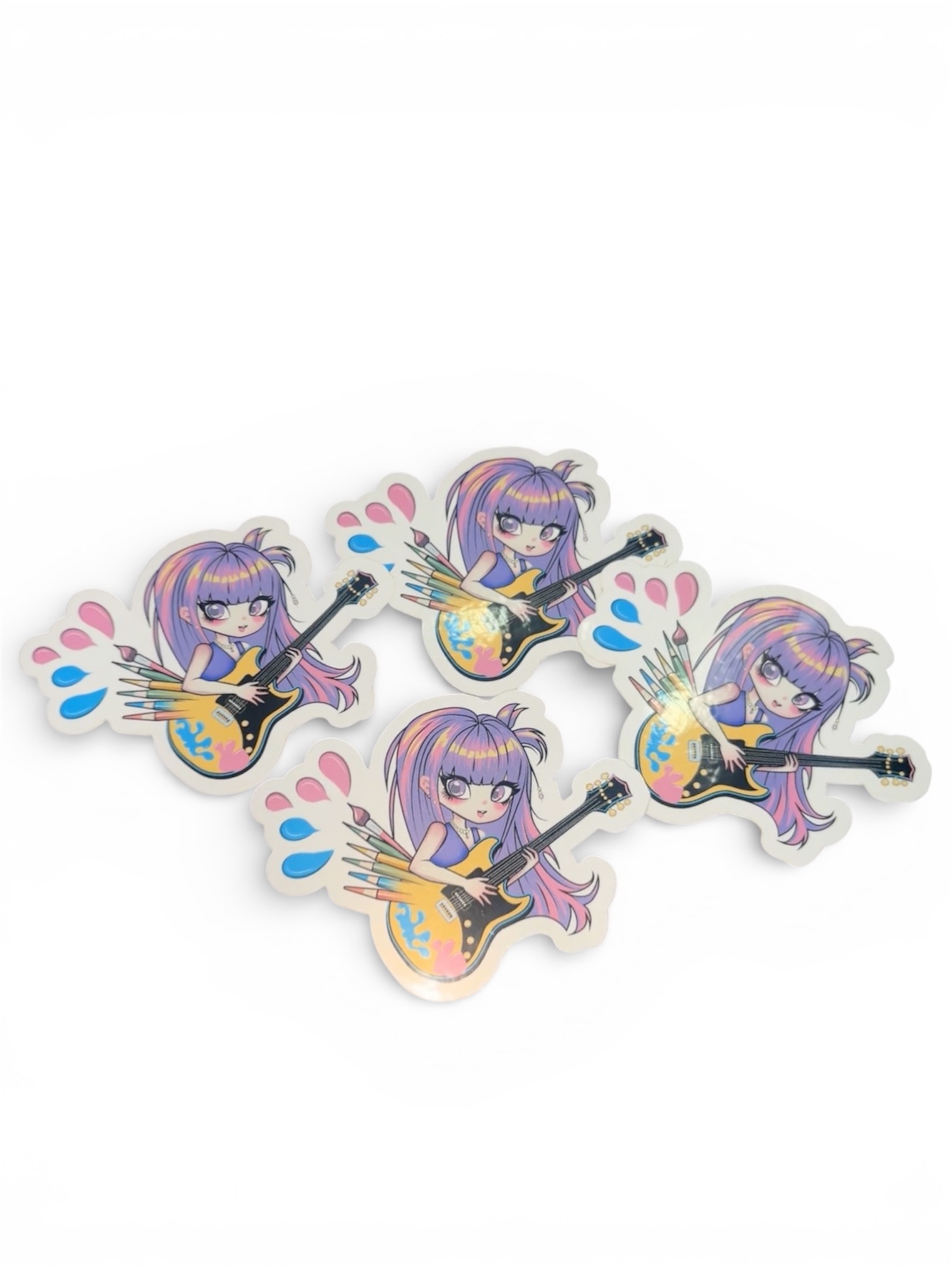 Anime girl with guitar sticker