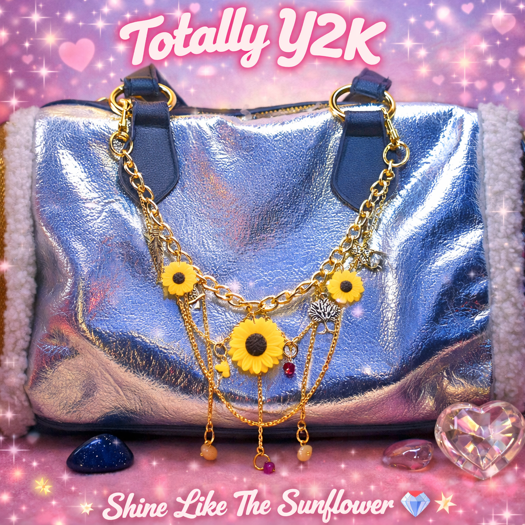 Sunflower bag charm chain